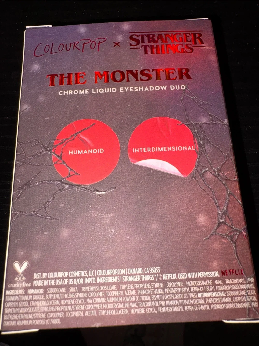 ColourpopxStrangerThings chrome liquid eyeshadow duo